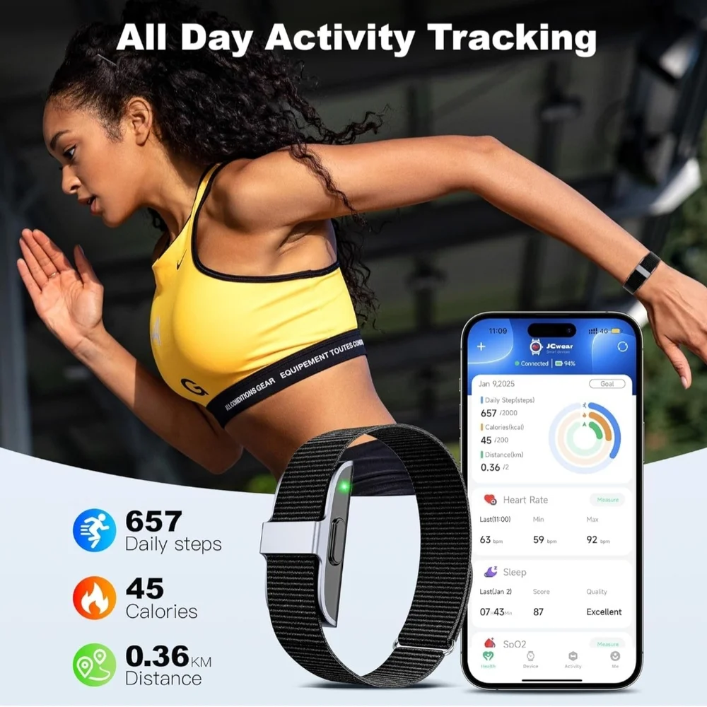 Smart Fitness Tracker with Black Band